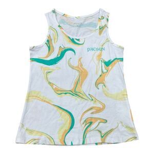 Pacsun White Marble Print Tank Top Kids L